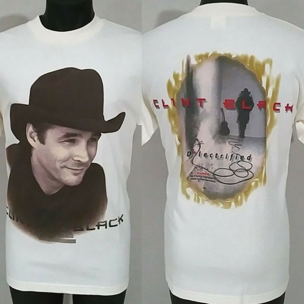 Vintage Clint Black T Shirt M NOS 90s D'lectrified 1999 Album Promo Tee